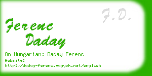 ferenc daday business card